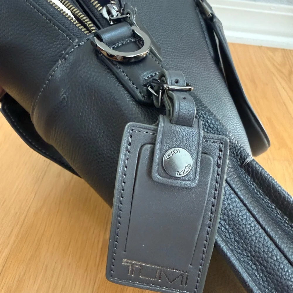 TUMI Black Leather Briefcase